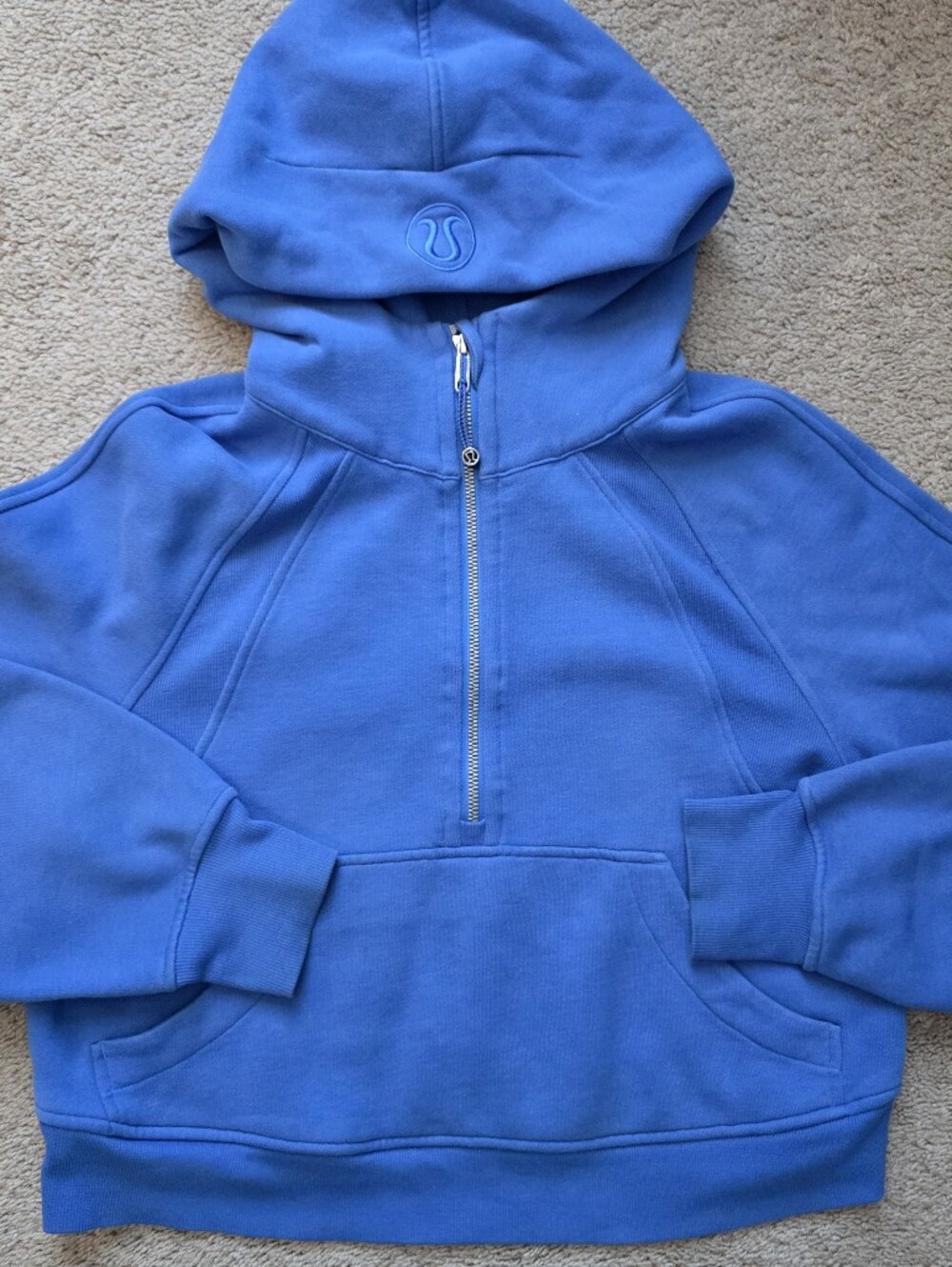 Lululemon Scuba Oversized Half-Zip Hoodie in Pipe Dream Blue RARE XS/S